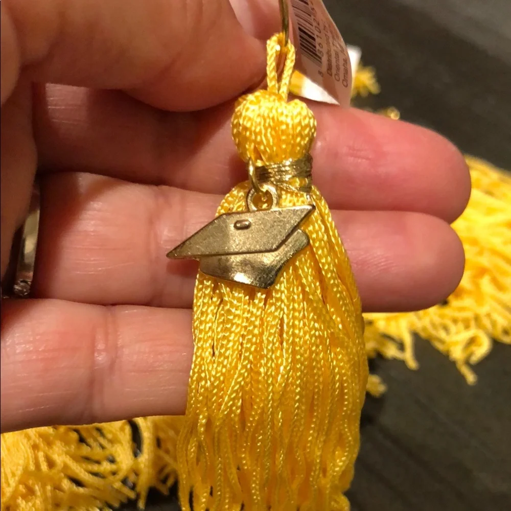 Yellow Tassel Keychains lot of 28